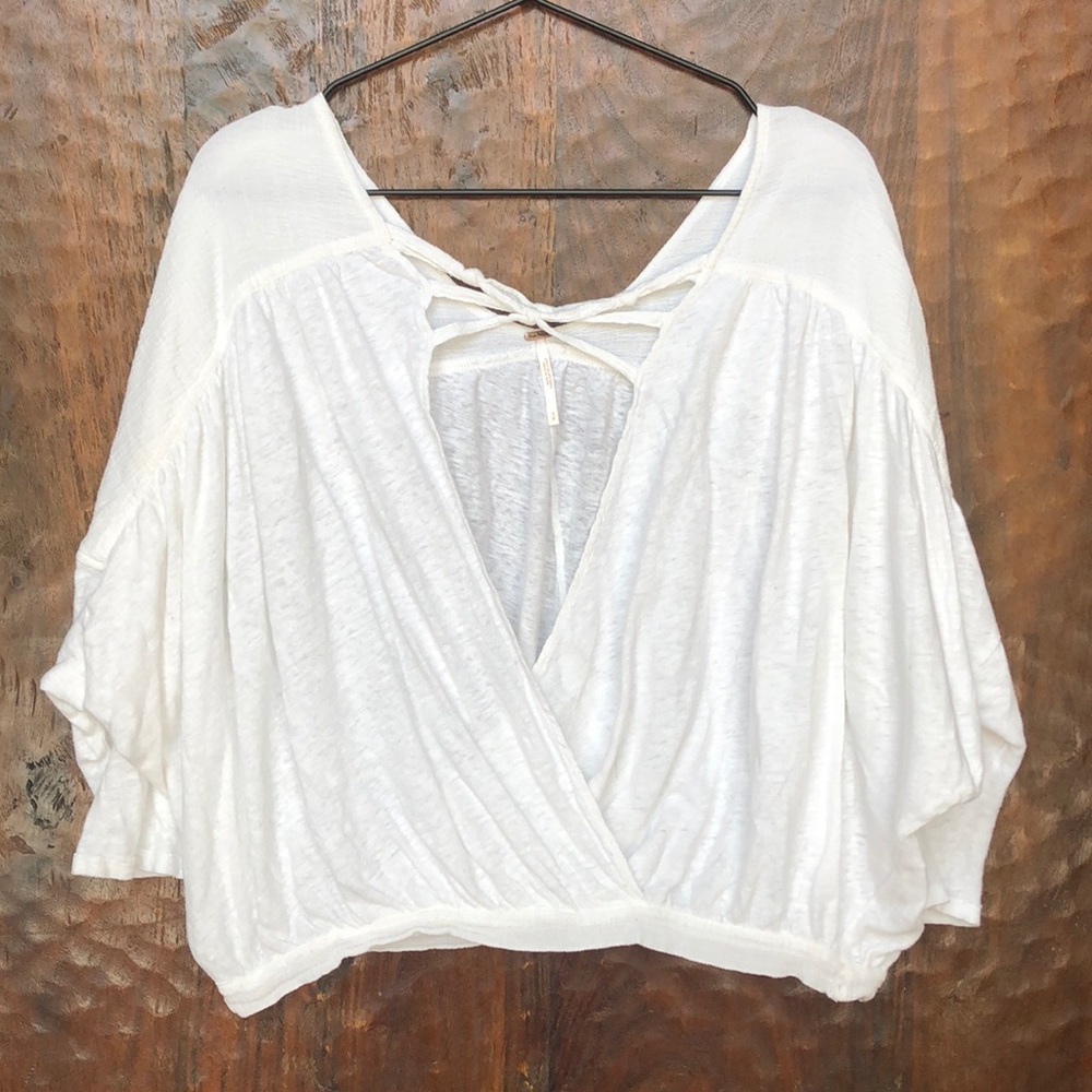 White Long sleeve Free People top